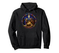 Santa Natividad Medieval Catedral Gótica Mosaico Arte Círculo Sudadera con Capucha