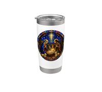 Santa Natividad Medieval Catedral Gótica Mosaico Arte Círculo Vaso térmico de acero inoxidable de doble pared