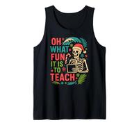 Santa Oh What Fun To Teach Fun Mujer Profesora Navidad Camiseta sin Mangas