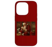 Santa Orando sobre el Niño Jesús Popular Pincelada Navidad Carcasa para iPhone 14 Pro