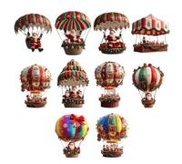 Santa Ornaments | 10-Piece Christmas Decor Funny 2D