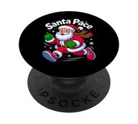 Santa Pace Christmas Running Runner Costume Xmas 5k Marathon PopSockets PopGrip Adhesivo