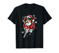 Santa Papillon Saliendo Navidad Dueño De Perro Familia Niños Camiseta