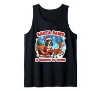 Santa Paws Coming Christmas American English Coonhound Dog Camiseta sin Mangas