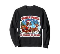 Santa Paws Coming Christmas - Perro Setter irlandés Rojo y Blanco Sudadera