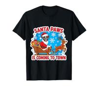 Santa Paws está llegando a la Ciudad Christmas Boxer Dog Dueño Navidad Camiseta