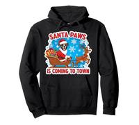 Santa Paws está llegando a la Ciudad Christmas Boxer Dog Dueño Navidad Sudadera con Capucha
