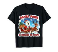 Santa Paws está llegando a la Ciudad Navidad Amante del Oso Polar Navidad Camiseta