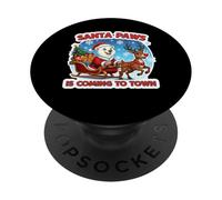 Santa Paws está llegando a la Ciudad Navidad Amante del Oso Polar Navidad PopSockets PopGrip Adhesivo