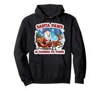 Santa Paws está llegando a la Ciudad Navidad Amante del Oso Polar Navidad Sudadera con Capucha