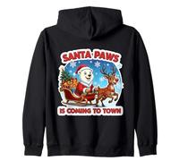 Santa Paws está llegando a la Ciudad Navidad Amante del Oso Polar Navidad Sudadera con Capucha