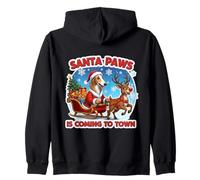 Santa Paws está llegando a la Ciudad Navidad dueño del Perro Borzoi Navidad Sudadera con Capucha