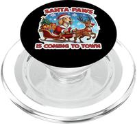 Santa Paws está llegando a la Ciudad Navidad dueño del Perro Saluki Navidad PopSockets PopGrip para MagSafe
