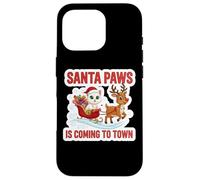 Santa Paws está llegando a la Ciudad Navidad Propietario Gato Blanco Navidad Carcasa para iPhone 16 Pro