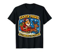 Santa Paws está llegando a la Ciudad Navidad Shetland Sheepdog Dog Camiseta