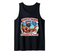 Santa Paws está llegando Navidad Negro Russian Terrier Dog Fun Camiseta sin Mangas