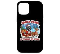 Santa Paws está llegando Navidad Negro Russian Terrier Dog Fun Carcasa para iPhone 12/12 Pro
