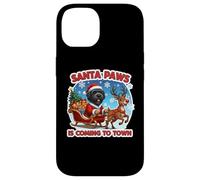 Santa Paws está llegando Navidad Negro Russian Terrier Dog Fun Carcasa para iPhone 14