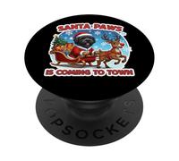 Santa Paws está llegando Navidad Negro Russian Terrier Dog Fun PopSockets PopGrip Adhesivo
