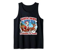 Santa Paws Is Coming Christmas - Perro Bull Terrier en Miniatura Camiseta sin Mangas