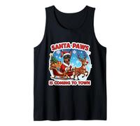Santa Paws Is Coming To Town Christmas Pinscher Miniatura Camiseta sin Mangas