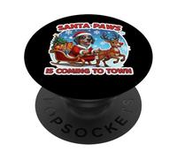 Santa Paws Is Coming Town Christmas Bluetick Coonhound Dog PopSockets PopGrip Adhesivo