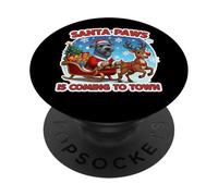 Santa Paws Is Coming Town Christmas Kerry Blue Terrier Dog PopSockets PopGrip Adhesivo