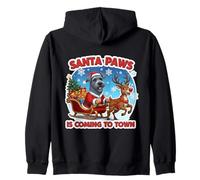 Santa Paws Is Coming Town Christmas Kerry Blue Terrier Dog Sudadera con Capucha