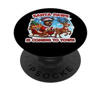 Santa Paws Is Coming Town Christmas Manchester Terrier PopSockets PopGrip Adhesivo