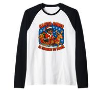 Santa Paws llega a la Ciudad Christmas Rottweiler Dog Dueño Camiseta Manga Raglan