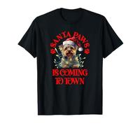 Santa Paws llega a la Ciudad con Christmas Yorkshire Terrier Camiseta