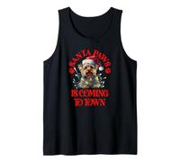 Santa Paws llega a la Ciudad con Christmas Yorkshire Terrier Camiseta sin Mangas