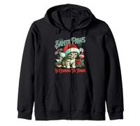 Santa Paws llega a la Ciudad Funny Cat Christmas Santa Claus Sudadera con Capucha