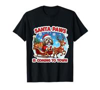 Santa Paws llega a la Ciudad Navidad dueño del Perro Lhasa Apso Camiseta