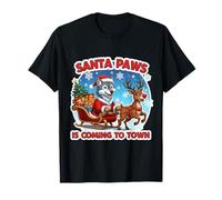 Santa Paws llega a la Ciudad Navidad Lobo Amante Vacaciones Camiseta