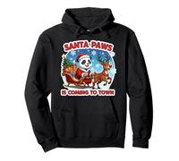Santa Paws llega a la Ciudad Navidad Panda Lover Holiday Sudadera con Capucha