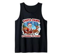 Santa Paws llega a la Ciudad Navidad Tiger Lover Holiday Camiseta sin Mangas