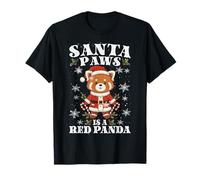 Santa Paws Red Panda Christmas Pun Xmas Pajama Camiseta