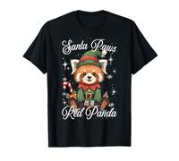 Santa Paws Red Panda Christmas Pun Xmas Pajama Camiseta