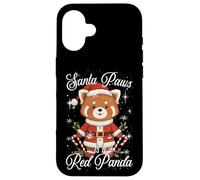 Santa Paws Red Panda Christmas Pun Xmas Pajama Carcasa para iPhone 16