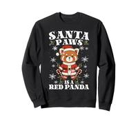Santa Paws Red Panda Christmas Pun Xmas Pajama Sudadera