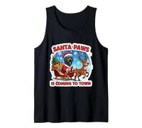 Santa Paws se Acerca el dueño de un Perro Ciervo escocés de Navidad Camiseta sin Mangas