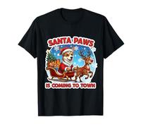 Santa Paws se Acerca el dueño del Perro Lundehund Noruego de Navidad Camiseta