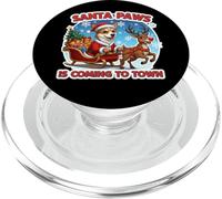 Santa Paws se Acerca el dueño del Perro Lundehund Noruego de Navidad PopSockets PopGrip para MagSafe