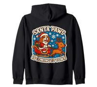 Santa Paws se Acerca la Navidad Cavalier King Charles Spaniel Sudadera con Capucha