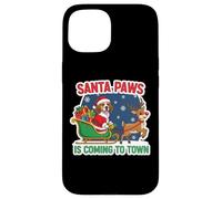 Santa Paws Viene a la Ciudad Navidad Beagle dueño de Perro Navidad Carcasa para iPhone 15