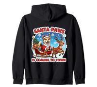 Santa Paws Viene a la Ciudad Navidad Canaan Dueño de Perro Navidad Sudadera con Capucha