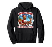 Santa Paws Viene a la Ciudad Navidad Irish Terrier Dog Fun Sudadera con Capucha