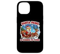 Santa Paws Viene a la Ciudad Navidad Shiba Inu dueño del Perro Carcasa para iPhone 14
