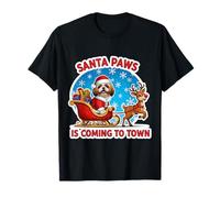 Santa Paws Viene a la Ciudad Navidad Shih Tzu dueño del Perro Camiseta